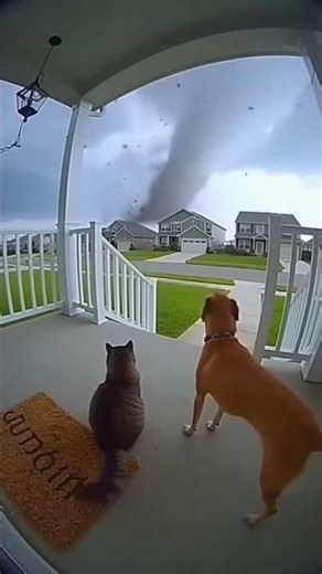 Porch Panic: Pets vs. the Storm #pets #storm #porch