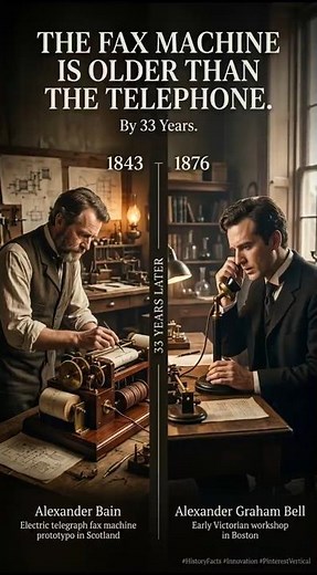 The Fax Machine Was Invented 33 Years Before the Telephone. #history #shorts