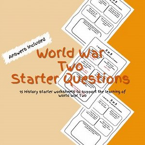 History World War Two Starter Questions Worksheets PDF