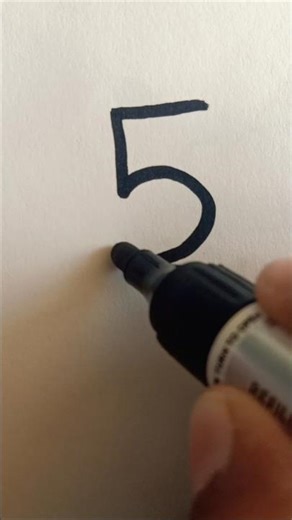 Turning Number 5 into a Cute Dog 🐶 | Easy Drawing Trick #shorts