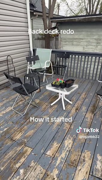 Back deck redo 🪴 #fyp #foryoupage #foryourpage #asthetic #momlife #ohio #plants #plantsoftiktok #flowers #selfcare #boho #selfcare #organize