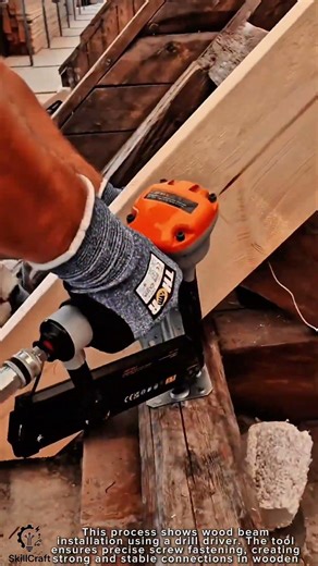 Wood Beam Installation Work Tool Using Drill Driver System #worktool