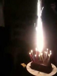 Exploding candle 18th birthday cake