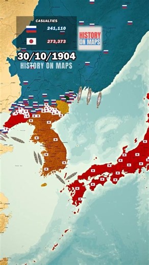 Russo-Japanese War (1904–1905) in 1 minute using Maps [NEW VERSION] #asia #japan #russia