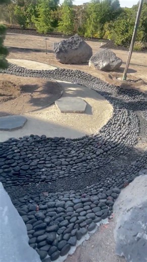 Black Polished Pebbles landscape