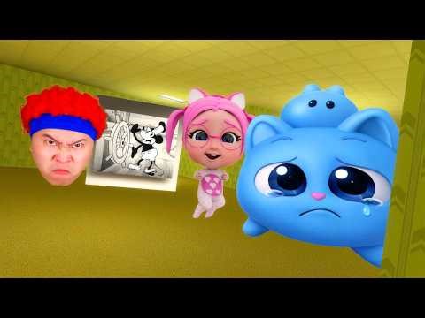 Sad Ninimo, Baby Soso, Disney & Angry D Billions SQUAD CHASE in the Backrooms | Gmod Nextbots