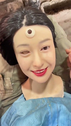 Tell the young girl to close her eyes! #Wax Figure Making #Silicone Model