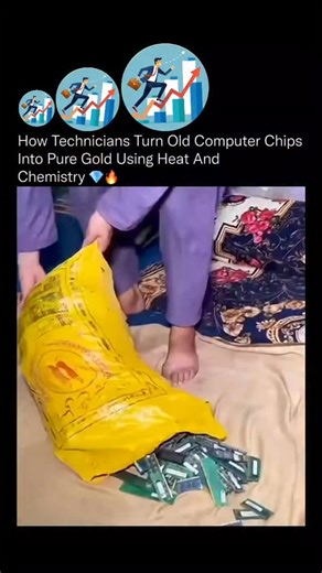 BUSINESSGROWTH 💸 on Instagram: "That's a fascinating look at the process of e-waste recycling! Turning old computer chips into pure gold! Witness the alchemy of e-waste recycling 🤯💰 Hashtags: #EwasteRecycling #GoldRecovery #ComputerChips #TechRecycle #UrbanMining #PreciousMetals #Sustainability #RecyclingMagic #wealth"