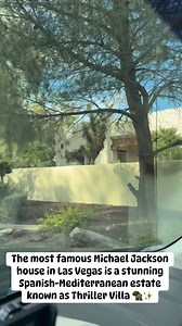 The most famous Michael Jackson house in Las Vegas is a stunning Spanish-Mediterranean estate known as Thriller Villa 🏡✨ 📍 Totally gated, but you can still spot the iconic front entrance on a drive-by! #MichaelJackson #ThrillerVilla #LasVegasSecrets #DriveByTour #VegasVibes | Kaye Layson Llego