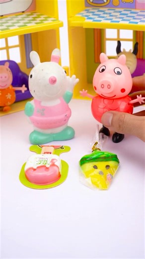 ASMR Peppa Pig And Rebecca Rabbit Food And Toys Satisfying #asmr #satisfying #review