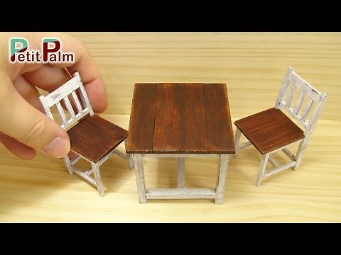 DIY How to make Miniature Table & Chair Vintage Paint Tutorial - Petit Palm