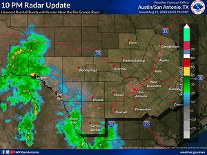 1.8K views · 57 reactions | 10 PM Radar Update: Rain and embedded thunderstorms continue near the Rio Grande. | US National Weather Service Austin-San Antonio Texas | Facebook