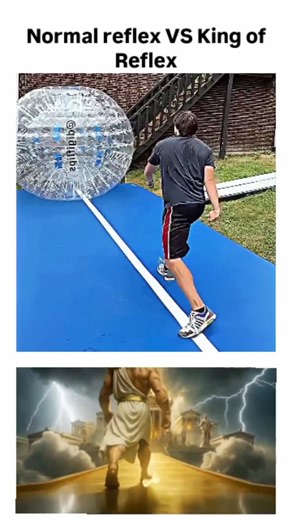 Zahan on Instagram: "The post shares a 59-second video compilation contrasting everyday human reflex fails—like zorb ball mishaps and interview flubs—with a deer's split-second leap from a crocodile's underwater lunge, captioned "Normal reflex VS King of Reflex" for viral humor. - This deer's evasion demonstrates evolutionary speed; archery studies show deer begin reacting to threats in 0.16 seconds on average, faster than the human visual reaction time of 0.25 seconds, aiding survival against a