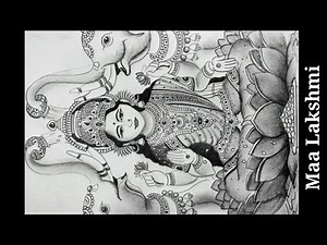 How to draw a beautiful pencil shading sketch of Goddess Lakshmi/Step by step drawing of Maa Lakshmi