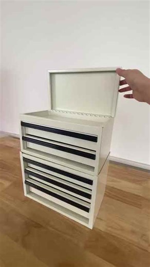 2 Drawers White Mini Tool Box with Top and Base for Efficient Tool Storage