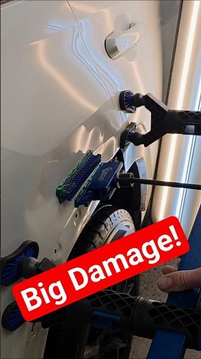 BIG and severe dent Rav 4 qtr panel removed with Paintless Dent Repair in #londonontario