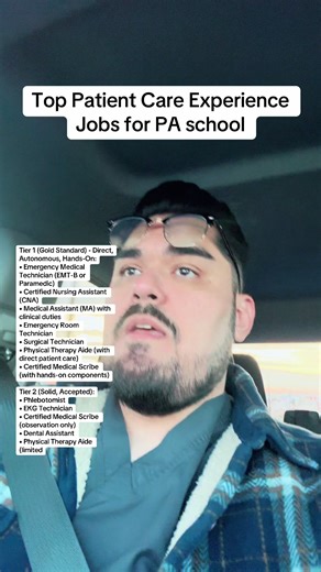 This is a top patient care experience jobs before applying to PA school. This is at least 2-3 years worth of experience… #physicianassistant #paschool #PrePA #FuturePA #