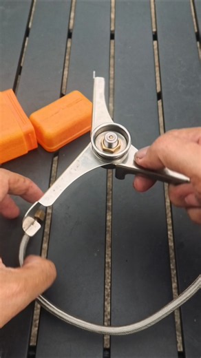 Camping Stove Stand, Deploys into 3 Legs, Includes Braided Hose and Connector for Long Canisters