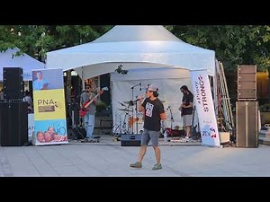 Live sound set-up in Downtown Vancouver | RCF HDL-6A | RCF SUB-9006 subwoofer | Sennheiser EW-D