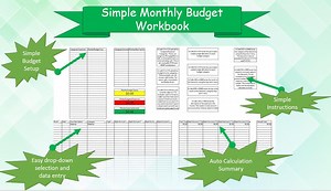 Simple Monthly Budget Planner Worksheet - Etsy Canada