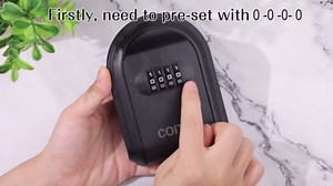 Magnetic Key Holder with Lock, COITEK Magnetic Key Box with Combination Lock Hidden Under Car, Key Safe Box with 5 Strong Magnet, Key Lock Box Secure 4-Digit Combination with Resettable Code(Black)