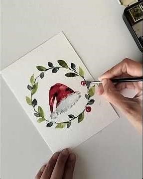 Last minute watercolor christmas card tutorial. Christmas crafts ideas.