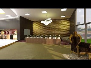 sketchup vray animation, hotel lobby 3d