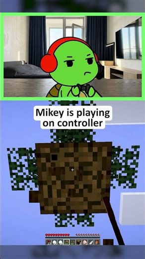 Mikey is Playing on Controller in Minecraft