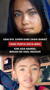 1.3M views · 20K reactions | Usai Evi, Gadis dari Jawa Barat yang Punya Mata Biru, Kini Ada Nando, Bocah SD Asal Madiun Di dunia ini, orang-orang Nordik memiliki ciri khas dengan mata biru yang sangat indah. Namun, ternyata fenomena orang dengan mata biru juga terjadi di Indonesia. Seorang gadis berusia 18 tahun asal Jawa Barat, pernah menghipnotis jagat maya dengan pesona bola mata birunya. | Pojokjabarcom | Facebook
