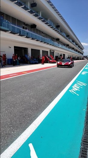 The Ferrari FXX-K EVO heading out for hot laps hits different.