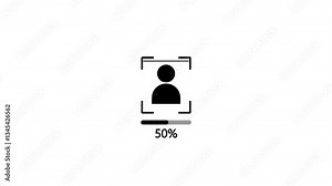 Success face id verification animation.Animated ID verifying service loader. Recognition. Flash message 4K video footage.loading wait-animation progress indicator with alpha channel