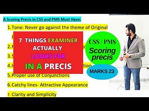 7 Rules of a scoring precis in CSS PMS
