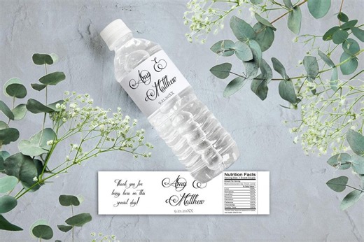 Wedding Water Bottle Labels, Water Bottle Labels, Waterproof Label, Winter Wedding Water Bottle Labels, Winter Wedding Stickers - Etsy Italia