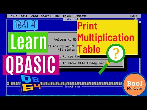 QBasic Tutorial to Print Multiplication Table using FOR NEXT Loop || Hindi