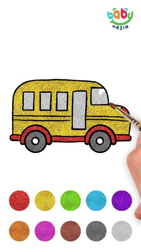 Colorful Bus Coloring Page for Kids