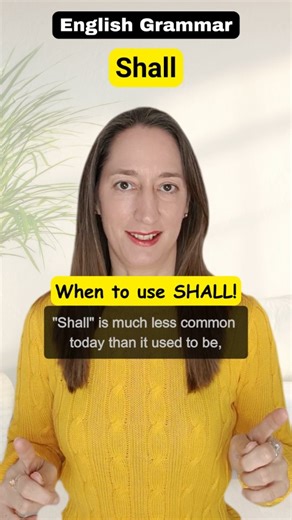 🇬🇧 SHALL – When to use ‘shall’ in English “Shall” is much less common today than it used to be, but it hasn’t disappeared. In formal English, “shall” is sometimes used with the first person — “I” or “we” — instead of “will”: 👉 We shall ensure that your order is delivered on time. The negative is “shall not”, which can be contracted to “shan’t”. 👉 We’re on our way. We shan’t be long. In most dialects, we use ‘shall’ not ‘will’ to make suggestions: 👉 Shall we have pizza for dinner? 👉 Shall I