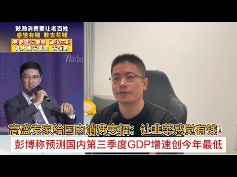高盛专家给国内消费支招：让韭菜感觉有钱；彭博称预测国内第三季度gdp增速创今年最低