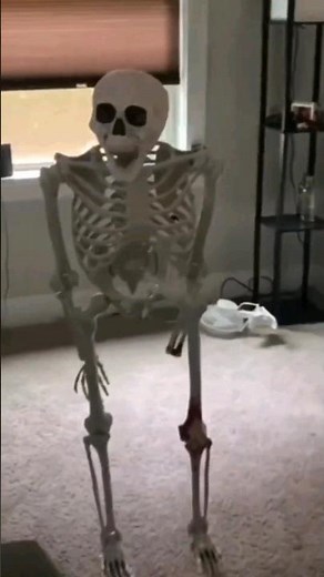 Shocked skeleton falls meme