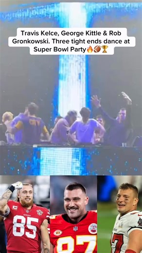 Real Moonlight Show🌙 on Instagram: "Travis Kelce, George Kittle & Rob Gronkowski. Three tight ends dance at Super Bowl Party🔥🏈🏆"