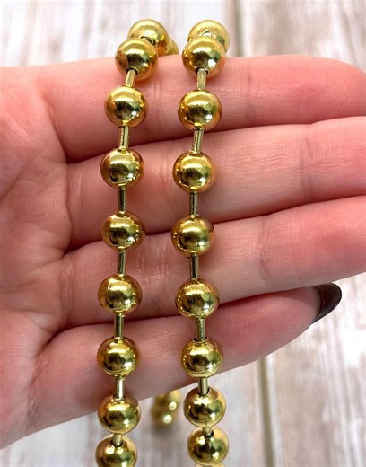 8mm Ball Chain Ion Plated Stainless Steel, Antique Gold Findings, Oversized Chain by the Foot,diy Jewelry Making Supplies,bulk Chunky Chain - Etsy