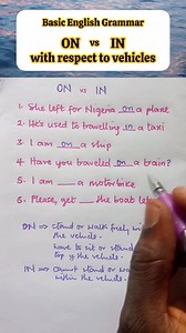 Preposition: ON vs IN with respect to vehicles #educational #English #students #Preposition | Table of Knowledge TV