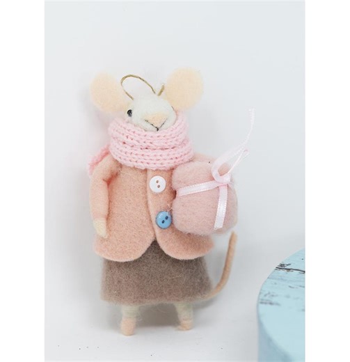 Christmas Mouse With Gift, Mice Ornament, Felted Ornament, Mouse Gift, Mouse Ornament, Needle Felted Mouse, Mouse Decor - Etsy