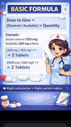 Drug calculation formula #nursingofficer #nurse #healthcare #neet #nursingofficeronline #mbbs