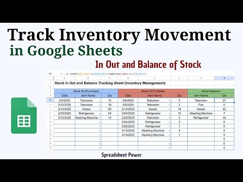 Track of Inventory In Out Balance in Google Sheets | How to Make Guide