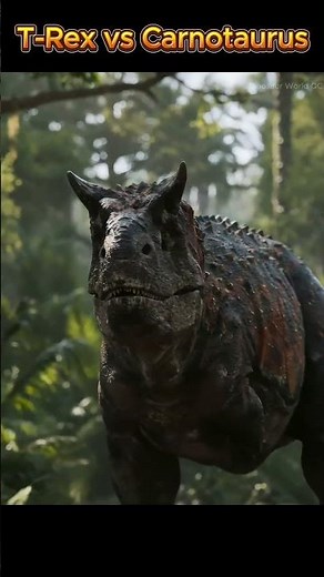 The ending for anyone who dares to invade the king’s territory. #trex #carnotaurus #dinosaurs