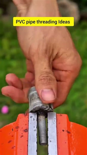 DIY PVC pipe thread making trick #shorts #making #ideas #threads