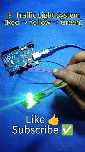 🚦 Traffic Light System (Red → Yellow → Green)#arduino #diy #shorts