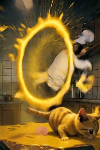 👉 Bug-Eyed Cat’s Bizarre Adventure | The Chef Went Wild Whisking Eggs — Kitten Ran for Its Life! 😱🍳