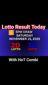 25K views · 511 reactions | Lotto Result Today November 15, 2025 5PM Draw PCSO. Sa hindi pa nakapag panuod ng Live. Hito recap at meron din akong HOT combi sa dulo nito #jackpot #swertreshearingtoday #lottoresulttoday | Pinoy Lotto Result Today | Facebook