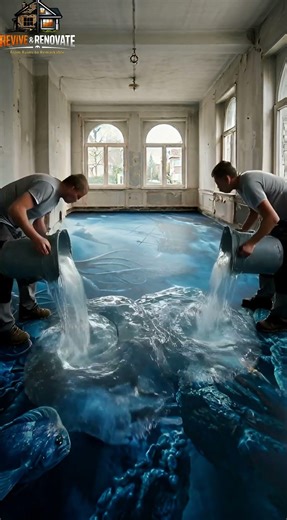 3D Ocean Abyss Epoxy art! This living room transformation is insane.🔥🔥